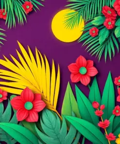 Palms And Papel Picado Paint By Numbers