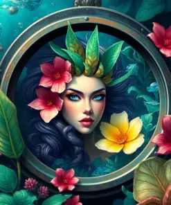 Porthole Gaze Tropical Siren Paint By Numbers