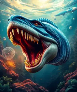 Prehistoric Ocean Predator paint by numbers