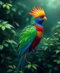 Quetzal In Misty Foliage Paint By Numbers