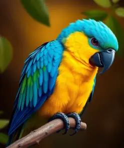 Realistic Azure Parrot Paint by Numbers