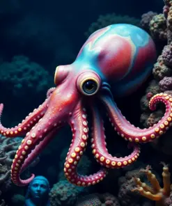 Realistic Deep Sea Cephalopod Paint by Numbers