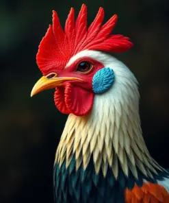 Realistic Fowl Portrait paint by numbers