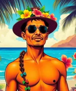 Realistic Hawaiian Sun Tan Paint By Numbers