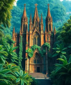 Realistic Jungle Cathedral Patina Paint By Numbers