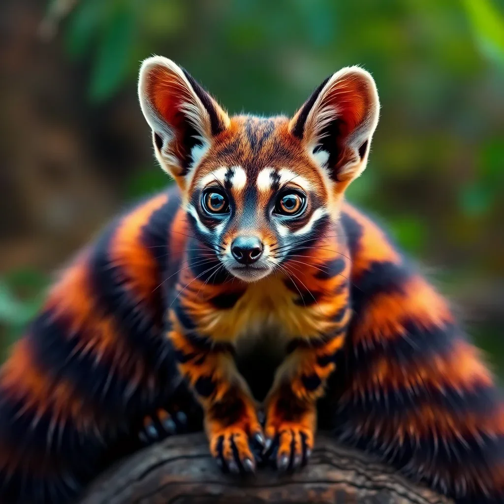 completed artwork display Realistic Madagascar Ringtail Paint By Numbers