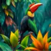 Realistic Toucanet Tropical Rain Paint by Numbers