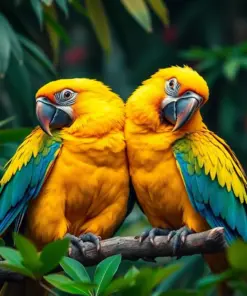 Resting Tropical Gold Macaws Paint By Numbers