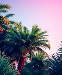 Retro Stereo Palms Paint By Numbers