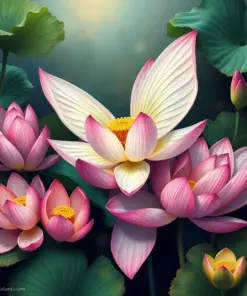 Sheltered By Tropical Lotus Paint By Numbers