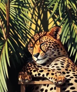 Sleeping Cheetah Palm Shadows Paint By Numbers