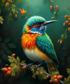Spanish Moss Bird Realism paint by numbers