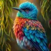 Spanish Moss Bird Realism Paint by Numbers