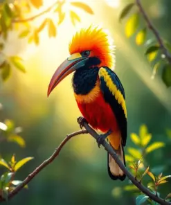 Sunlit Hornbill Perch paint by numbers