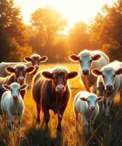 Sunlit Vintage Pasture Animals paint by numbers