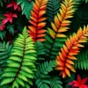 Tropical Bird Ferns paint by numbers