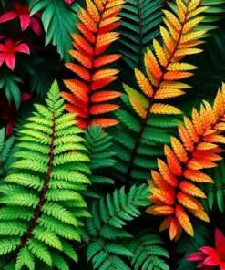 Tropical Bird Ferns paint by numbers