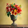 Tropical Bloom Antique Urn Paint By Numbers