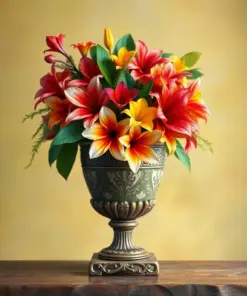 Tropical Bloom Antique Urn Paint By Numbers