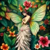 Tropical Botanical Nymph Escort Paint By Numbers