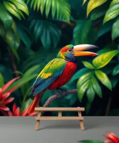 Tropical Canopy Bird paint by numbers