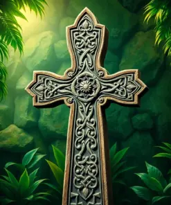 Tropical Celtic Stone Cross Paint By Numbers