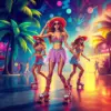 Tropical Disco Skater Girls Paint By Numbers