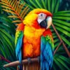 Tropical Macaw Palm Snack paint by numbers