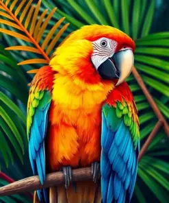 Tropical Macaw Palm Snack paint by numbers