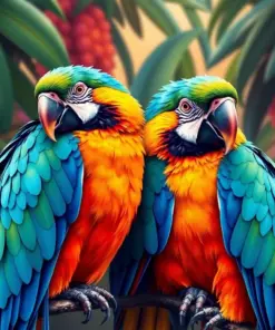 Tropical Macaws paint by numbers