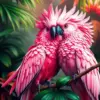 Tropical Pink Cockatoos Paint by Numbers