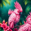 Tropical Pink Cockatoos paint by numbers