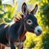 Tropical Sunlit Baby Donkey paint by numbers