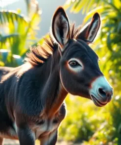 Tropical Sunlit Baby Donkey paint by numbers