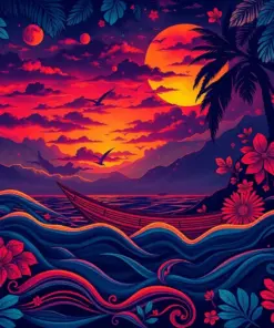 Tropical Twilight Ocean Voyage Paint By Numbers