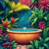 Tropical Watering Trough paint by numbers