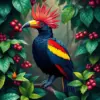 Turaco Among Tropical Vines paint by numbers