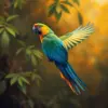 Vintage Amazon Parrot Flight paint by numbers