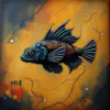 Vintage Black Dragonfish Study paint by numbers