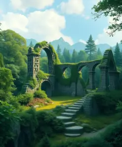 Vintage Celtic Forest Ruins Paint By Numbers