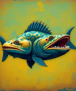 Vintage Coelacanth paint by numbers