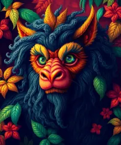 Vintage Curled Jungle Beast Paint By Numbers