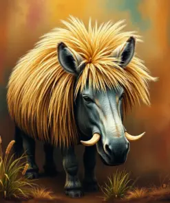 Vintage Elephant Grass Burro Paint By Numbers