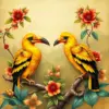 Vintage Golden Hornbills Paint By Numbers