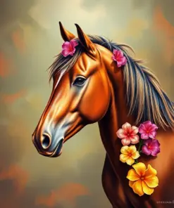 Vintage Hawaiian Mare Paint by Numbers