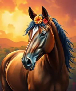 Vintage Hawaiian Mare paint by numbers