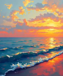 Vintage Impressionist Sea Glow Paint By Numbers