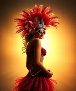 Vintage Island Showgirl Shadows Paint By Numbers