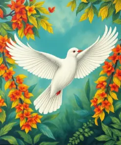 Vintage Jambu Dove Canopy paint by numbers