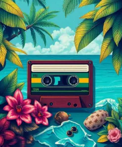 Vintage Mixtape Tropical Escape Paint By Numbers